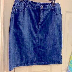 Basic editions denim skirt in knee length